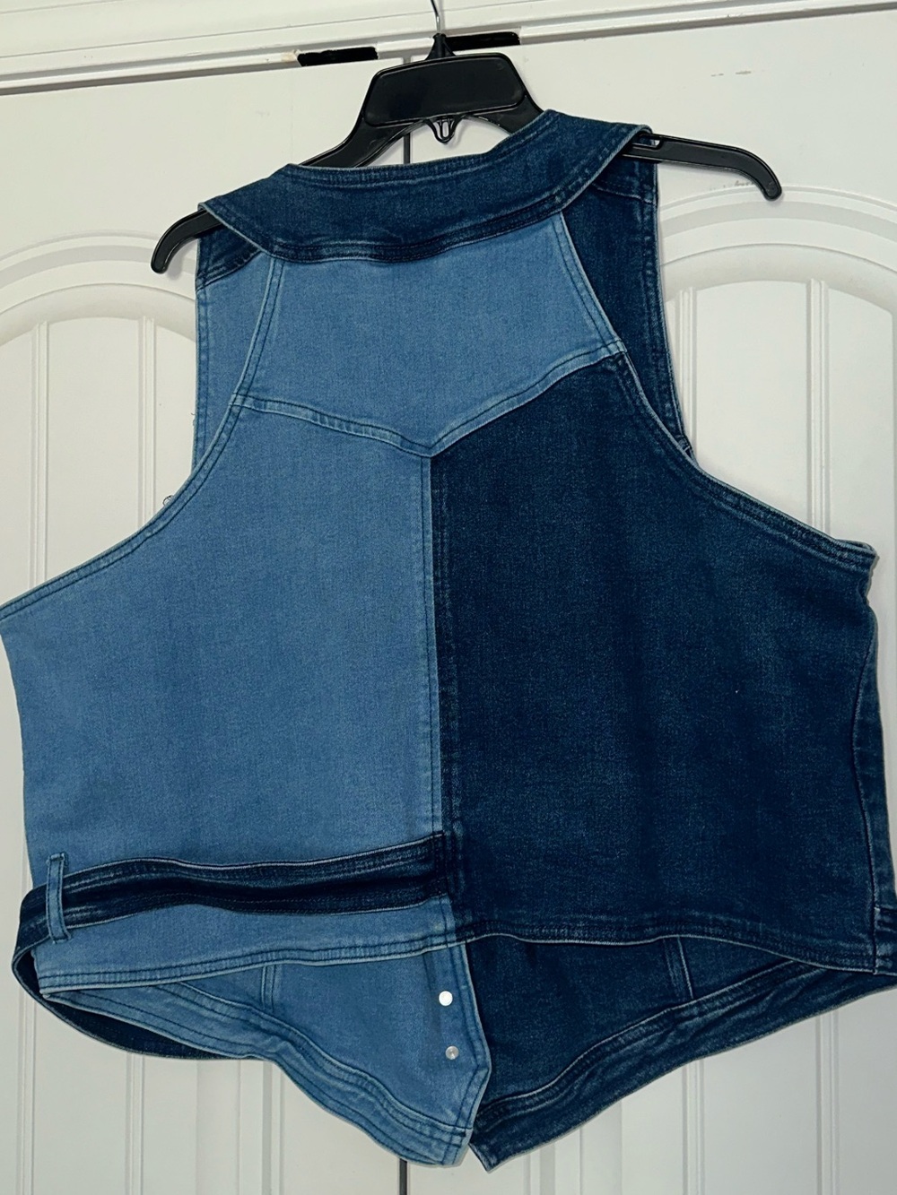 Denim Color block Vest - Picture 4 of 4